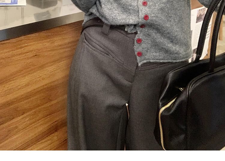 Asymmetric Two-Tone Button Front Cardigan