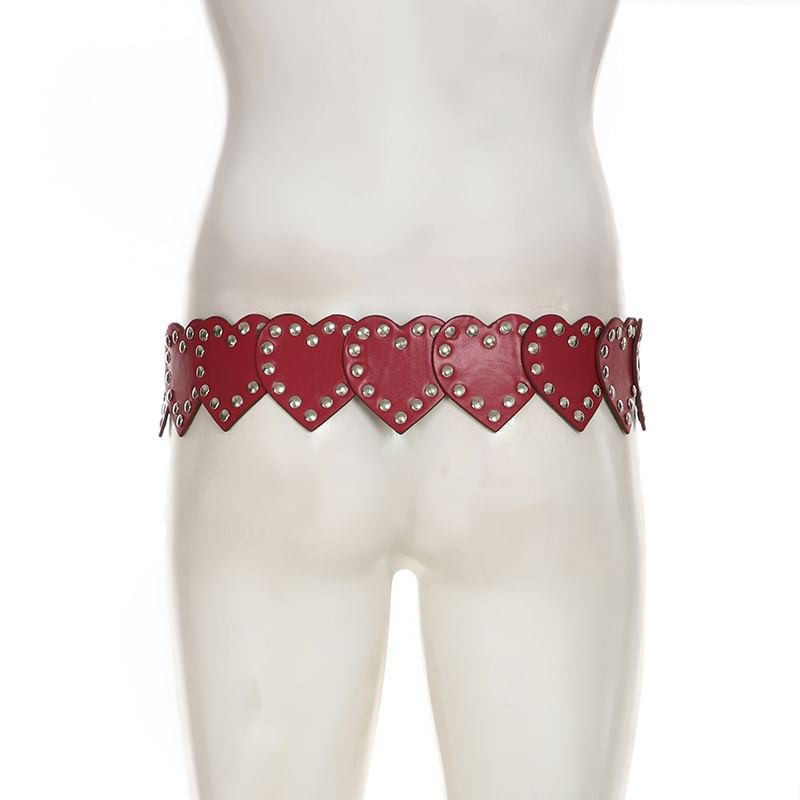 Studded Belt Heart-Shaped