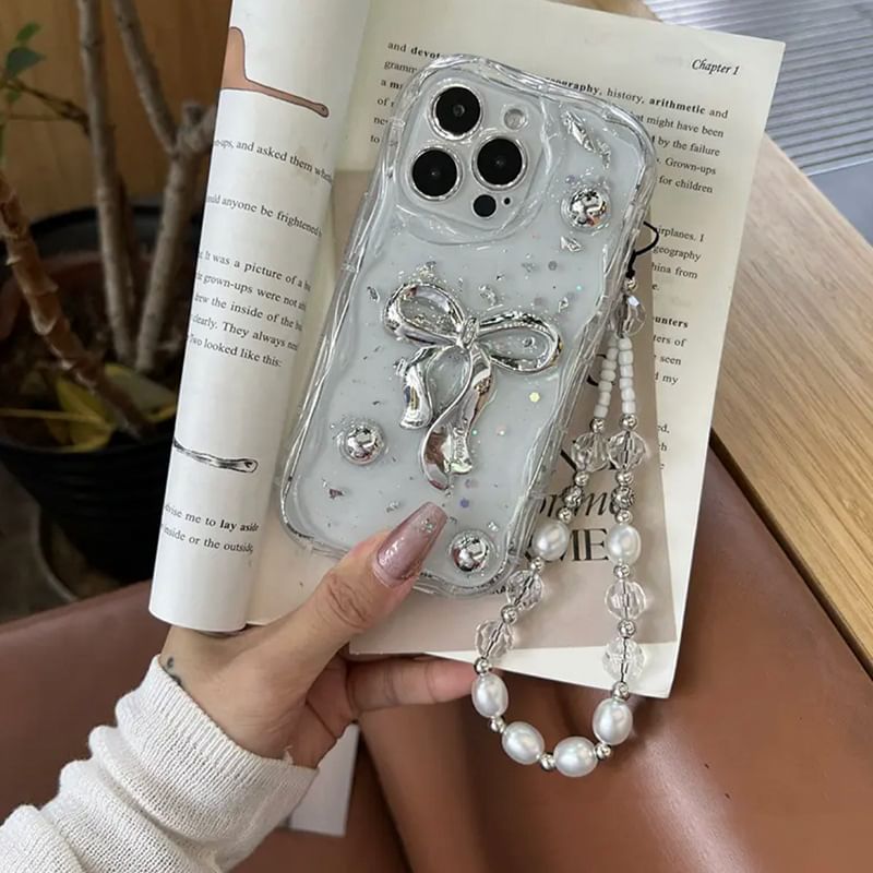 Bow Set Pearl / Strap Case Faux Phone