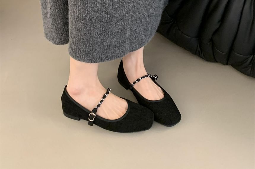 Shoes Square Mary Jane Toe Chained