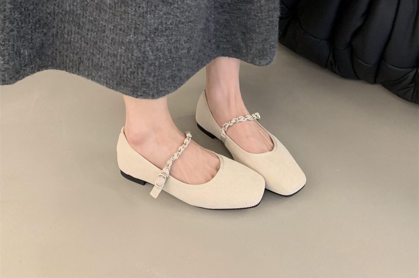 Shoes Square Mary Jane Toe Chained