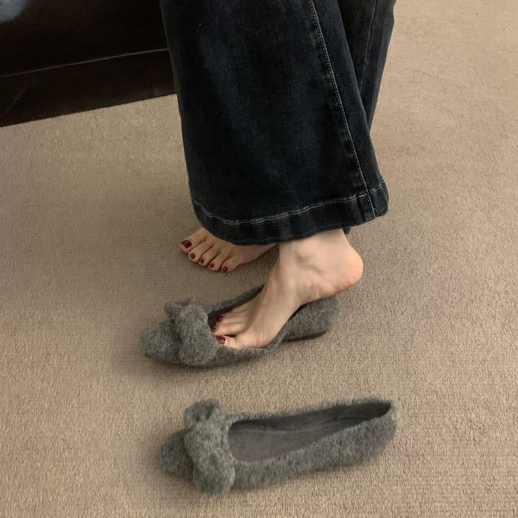 Wool Flats Bow Toe Square