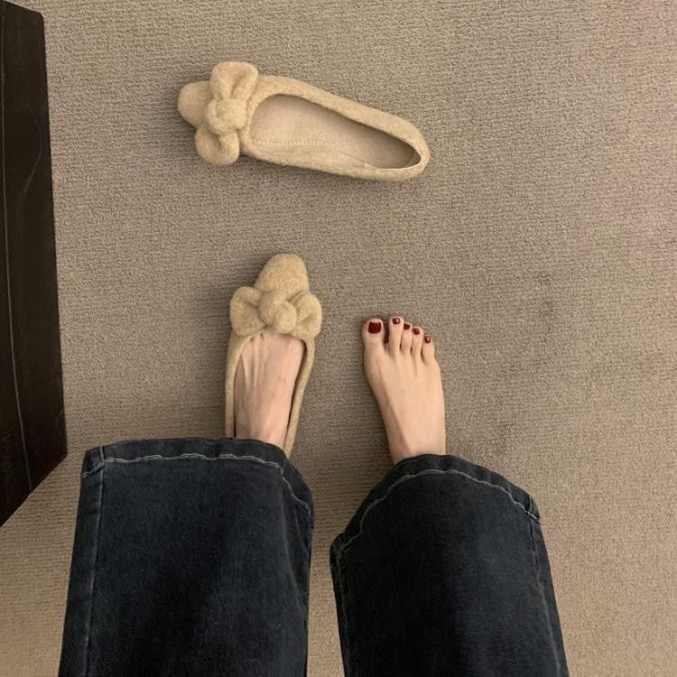 Wool Flats Bow Toe Square