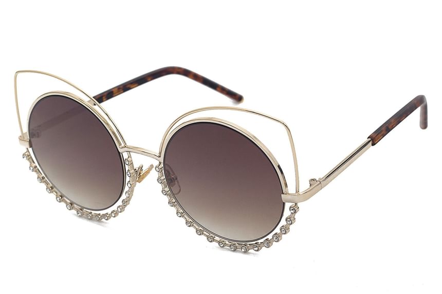 Cat Frame Metal Sunglasses Eye Rhinestone