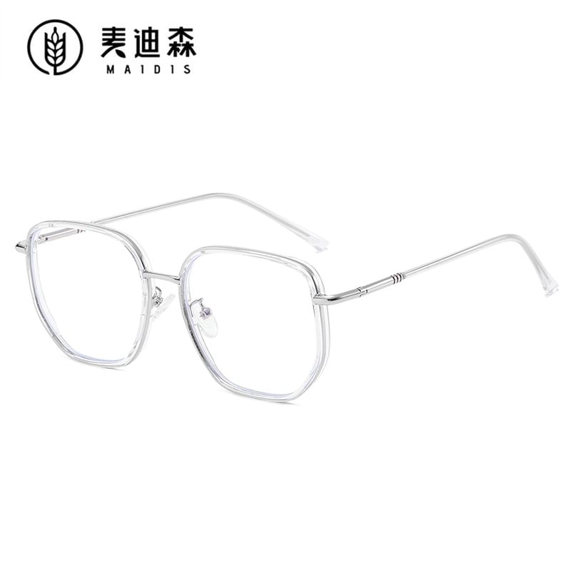 Frame Square Eyeglasses Blocking Blue Light Metal