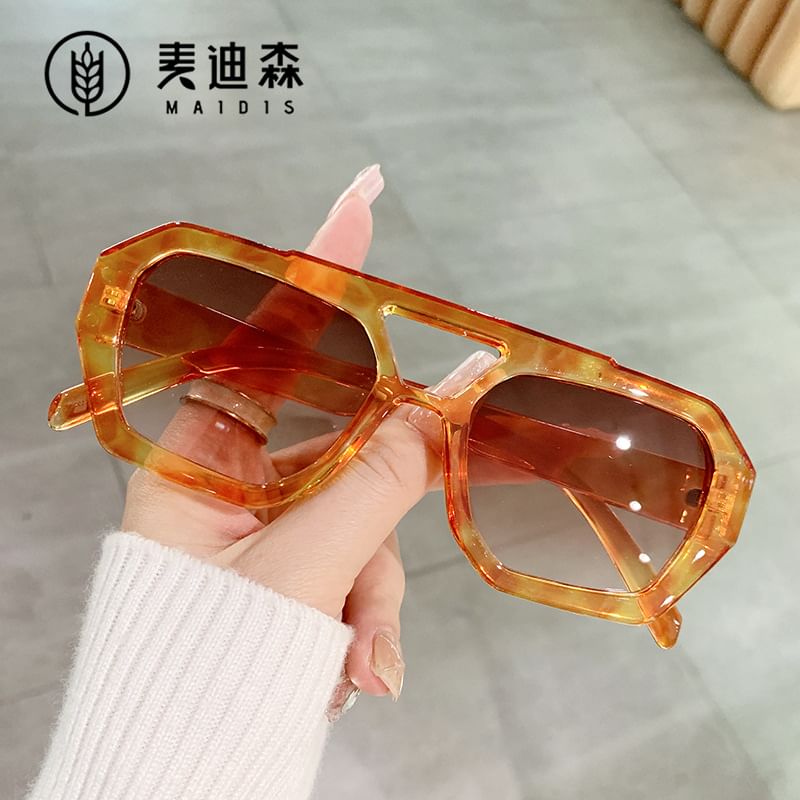 Geometric Double Bridge Sunglasses