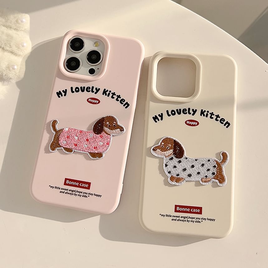 Embroidered Dog Phone Case