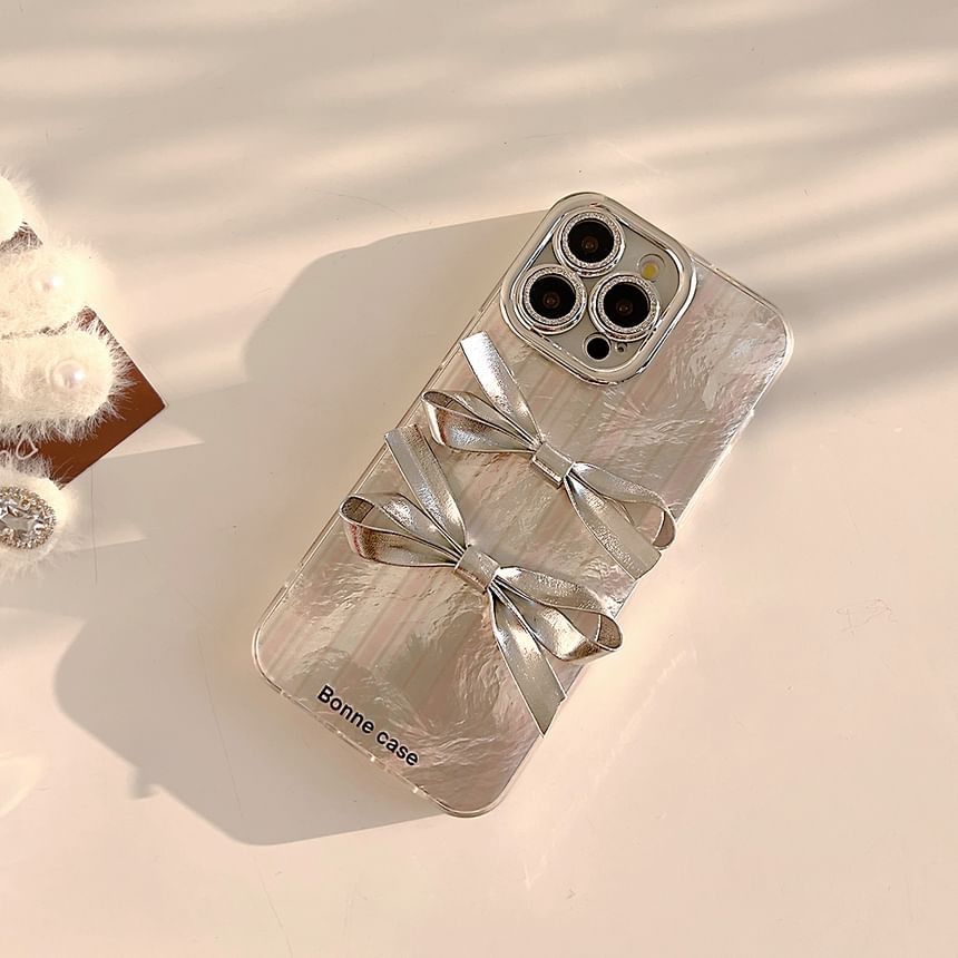 Case / Ribbon Set Phone Pearl Faux Strap