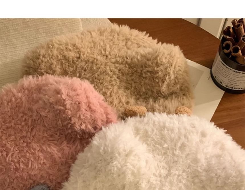 Panel Hat Knit Ear Fluffy Bear
