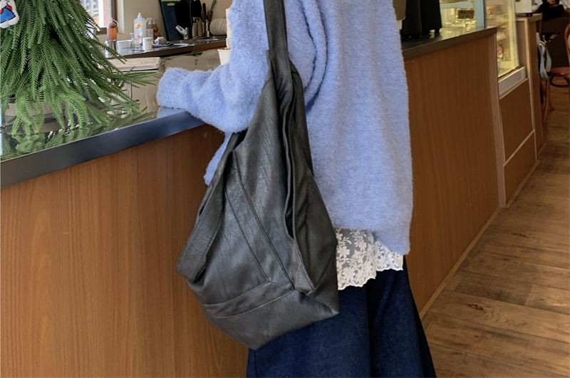 Sweater with Mock Neck Lace Top