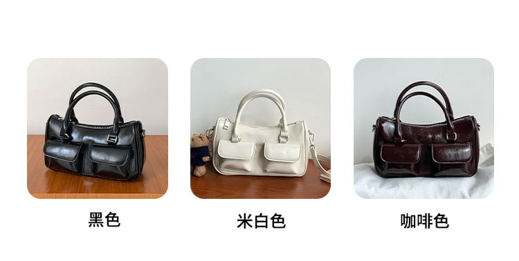 Bag Faux Multi-Pocket Crossbody Leather