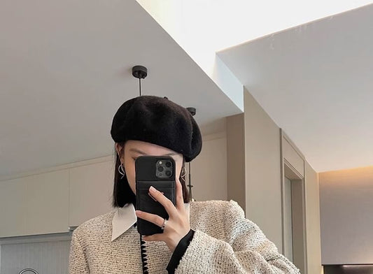 Plaid Contrast Stitching Single-Breasted Jacket