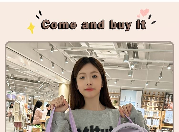 Nylon Backpack / Charm Laptop Set Tote Embroidered Bag