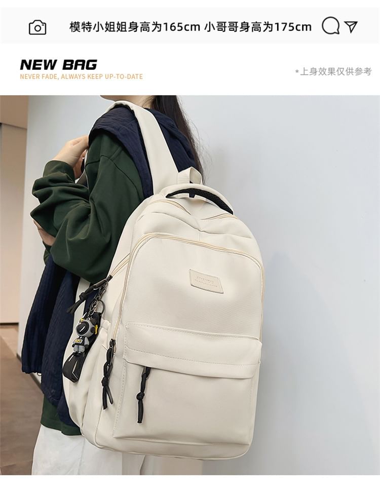 Plain Charm Backpack / Applique Bag Laptop Set