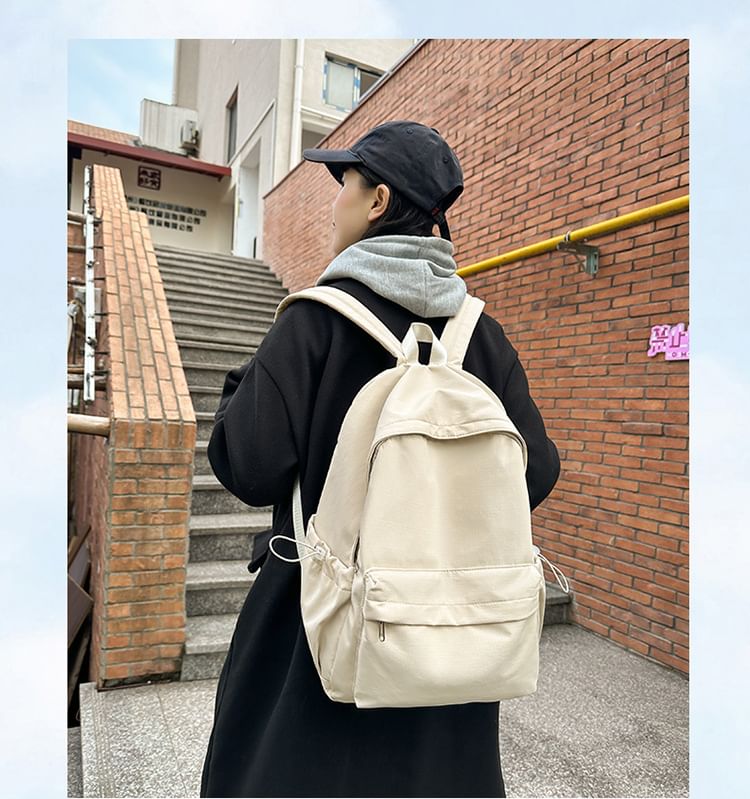 Plain Laptop Nylon Backpack
