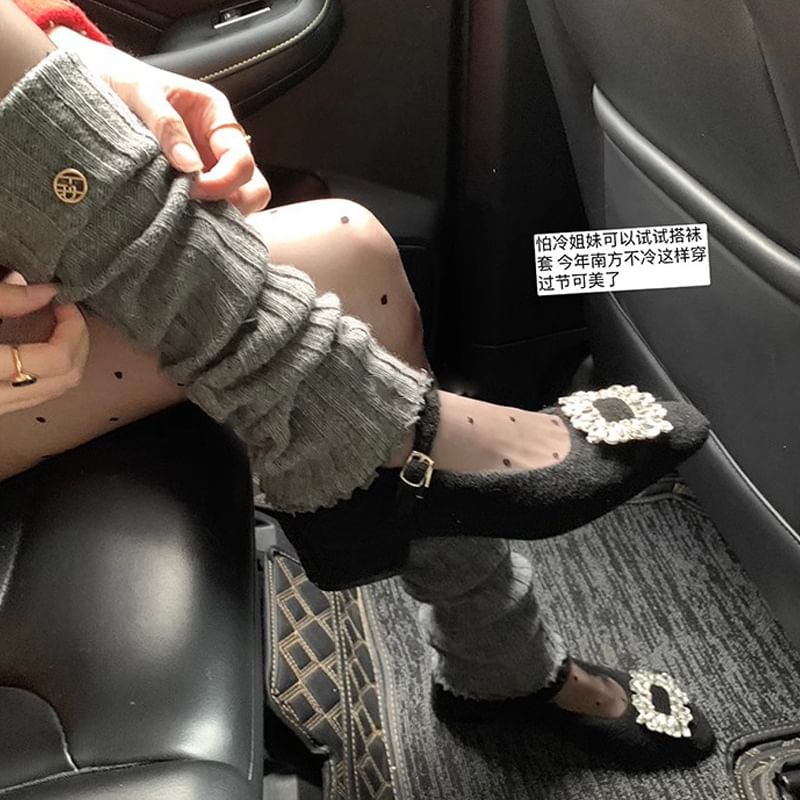 Accent Chunky Rhinestone Jane Mary Heel Pumps