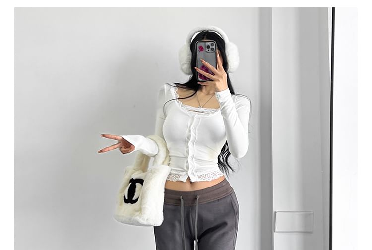 Lace Trim Cami Top and Lightweight Cardigan Set
