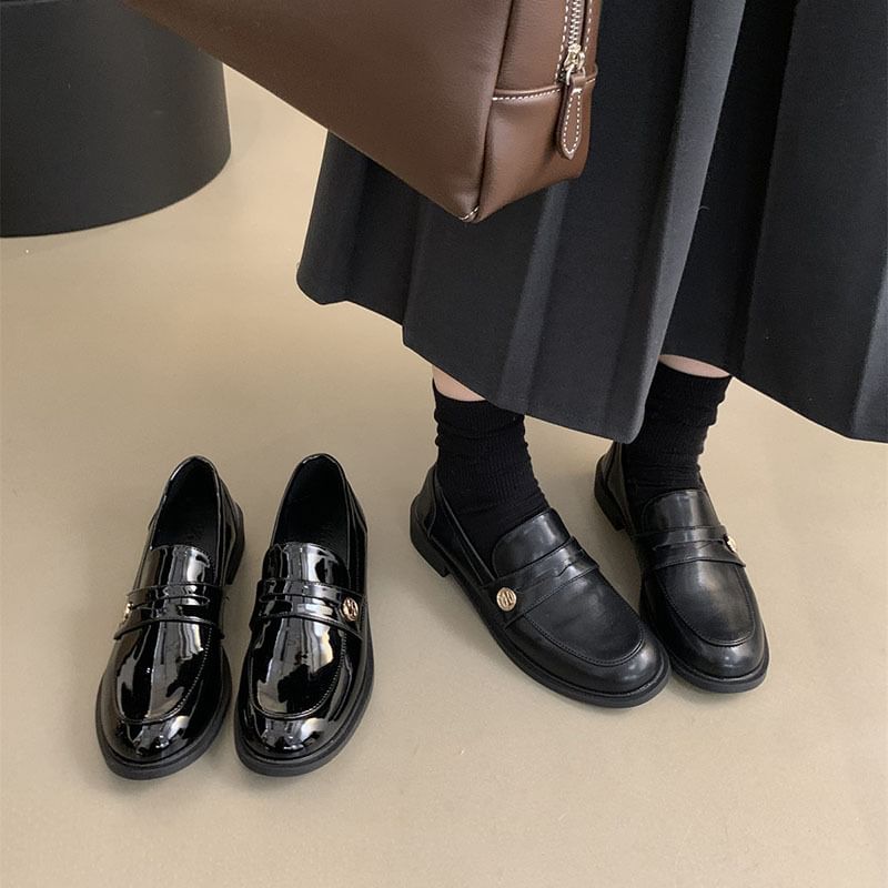 Faux Loafers Patent Penny / Leather