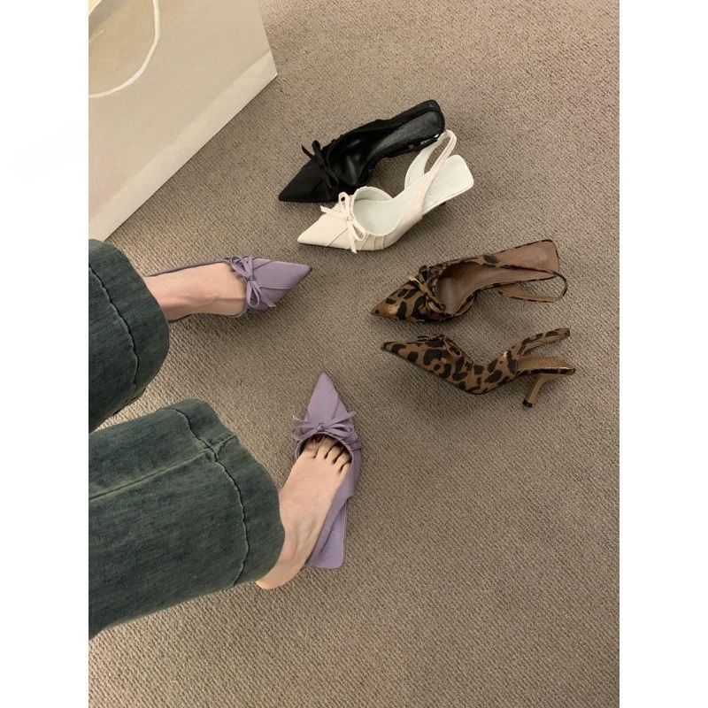 Bow Pumps Slingback Toe Pointed