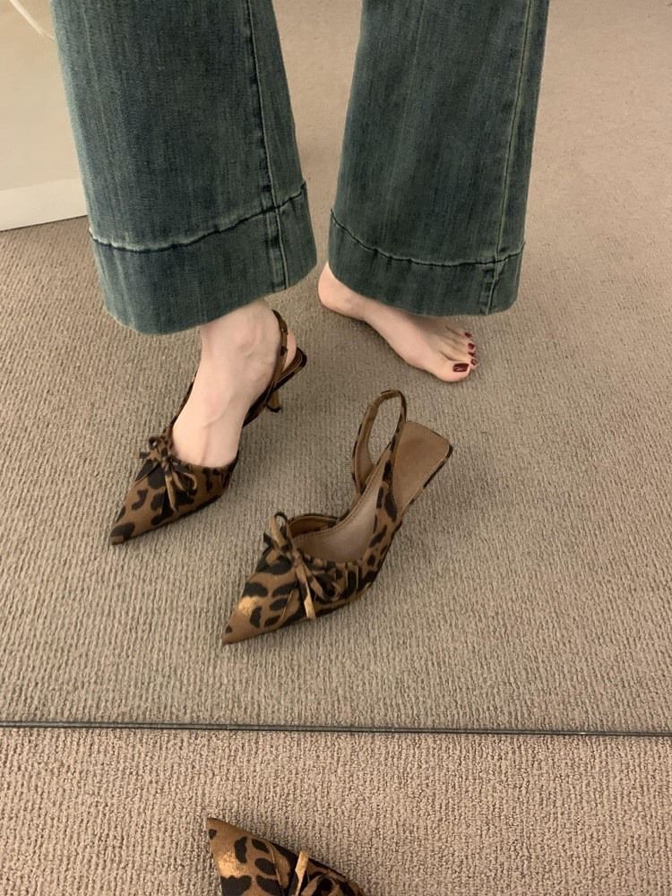 Bow Pumps Slingback Toe Pointed