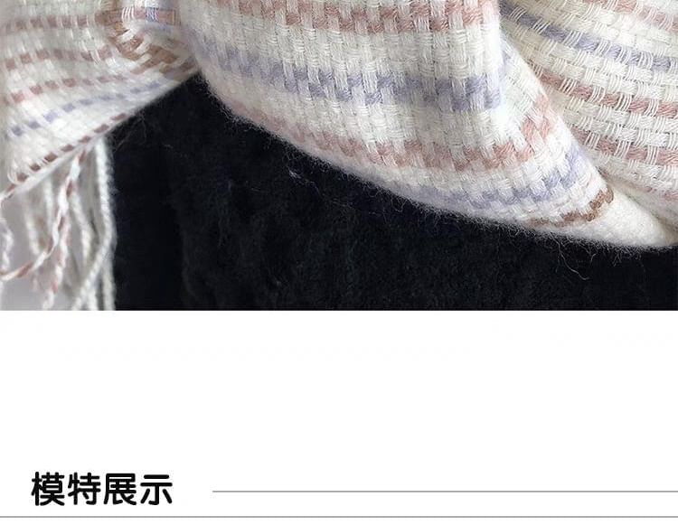 Scarf Plaid Fringed