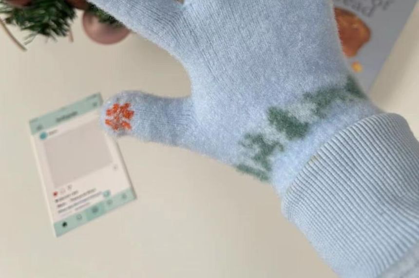 Gloves Print Snowman