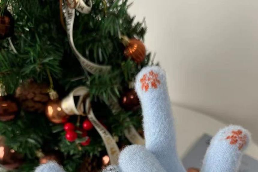 Gloves Print Snowman