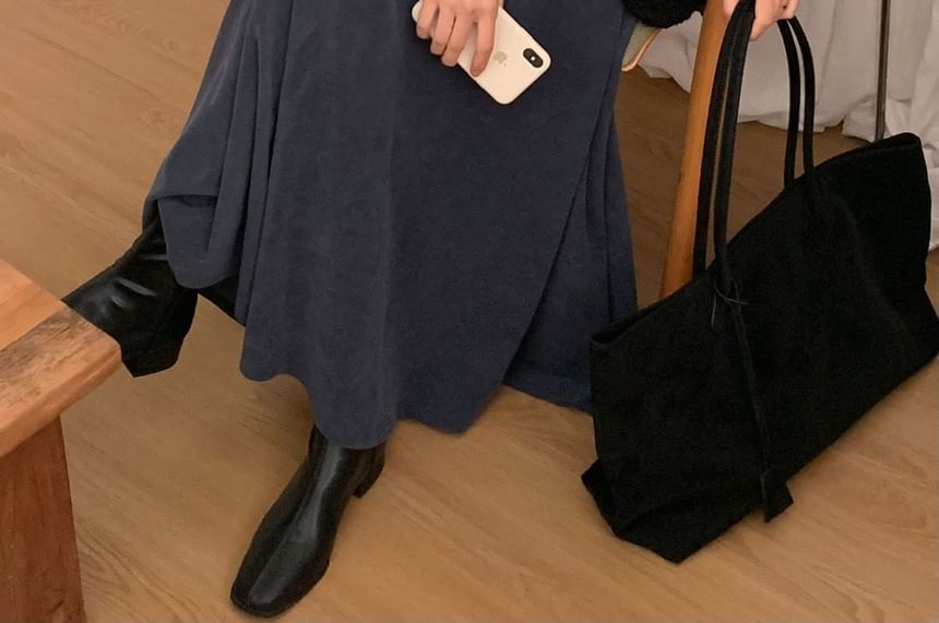 Plain Button-Up Tweed Jacket