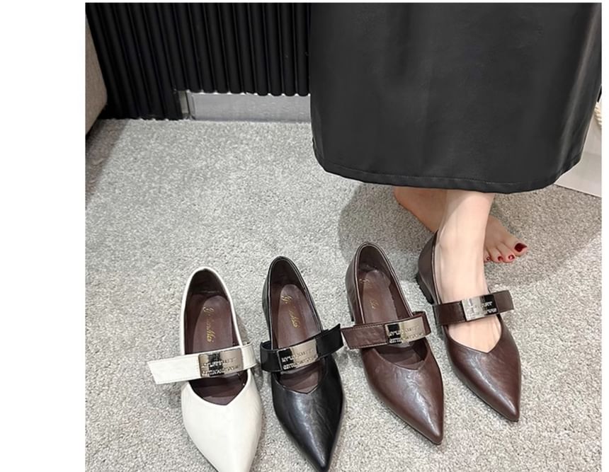 Shoes Heel Buckled Chunky Mary Jane Pointy