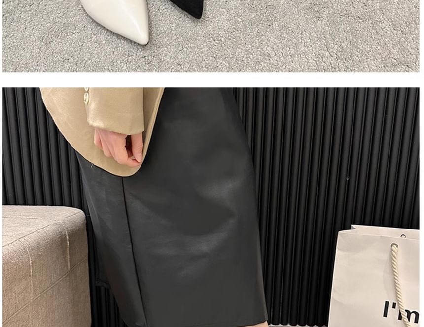 Faux Jane Pointy Heel Mary Strap Peral Shoes Low