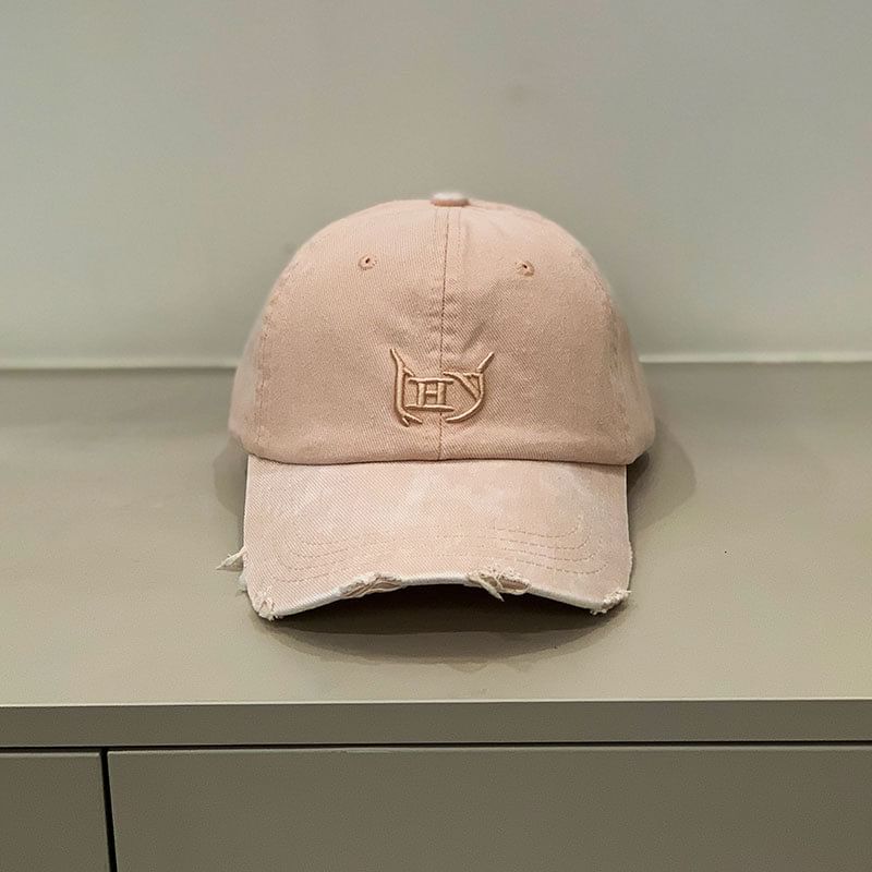 Distressed Letter Embroidered Cap