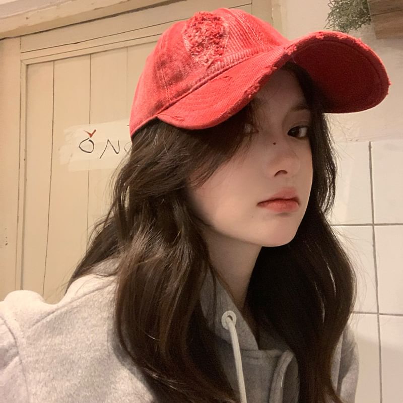 Plain Distressed Baseball Cap