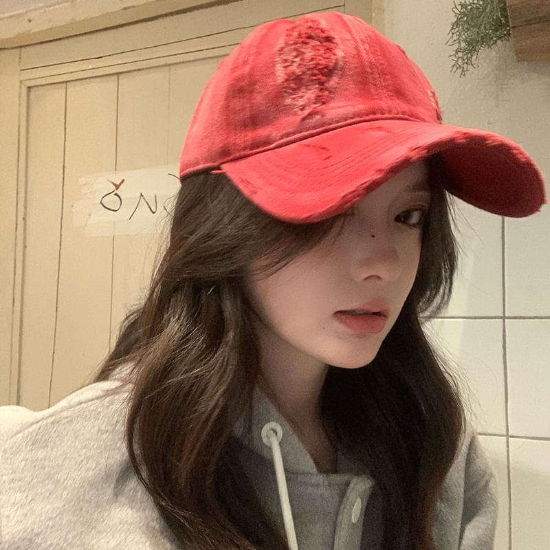 Plain Distressed Baseball Cap