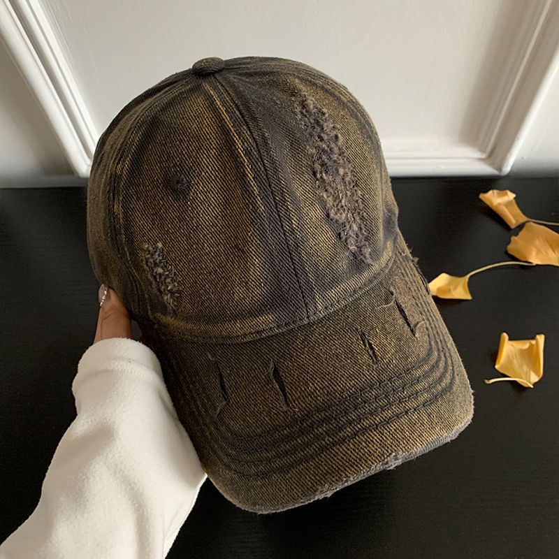 Plain Distressed Baseball Cap