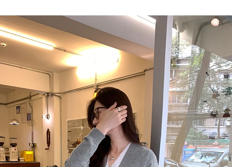 Mock Two-Piece V-Neck Cardigan