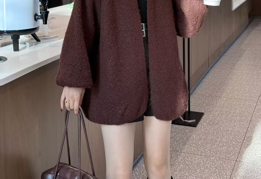 Plain V-Neck Cardigan