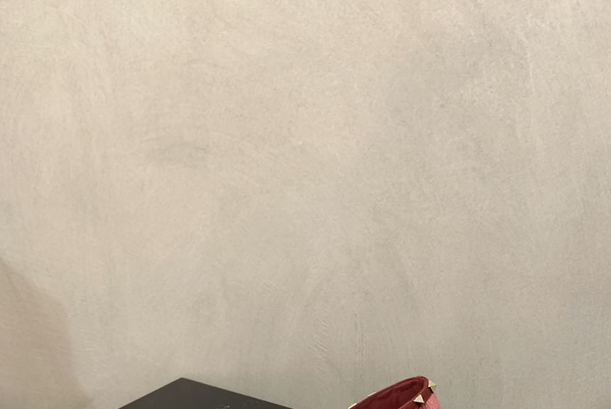 Velvet Pointed Studded Toe Pumps Bow