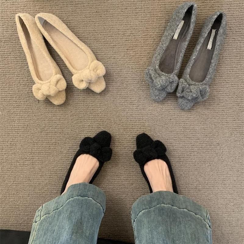 Flats Bow Square Toe
