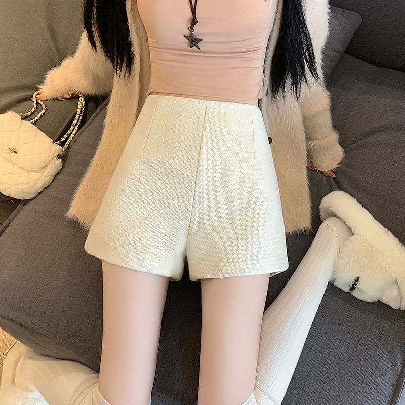 Waist High Wide Shorts Leg Plain