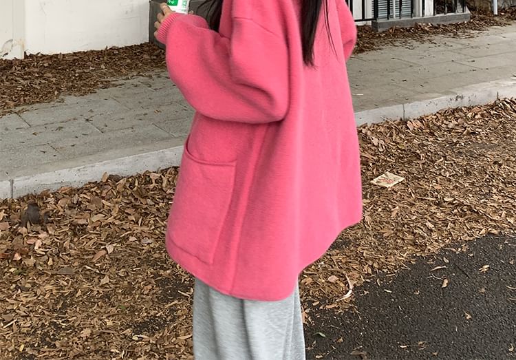 Pom Pom Trim Crew Neck Cardigan