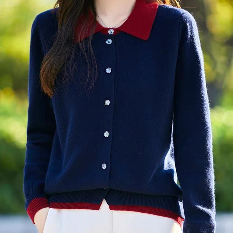 Mock Two-Piece Collared Cardigan