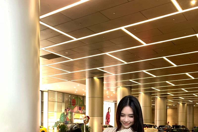 Print Long-Sleeve Mini Waist High Shirt Up Skirt Collared Striped Button Leopard Pencil /