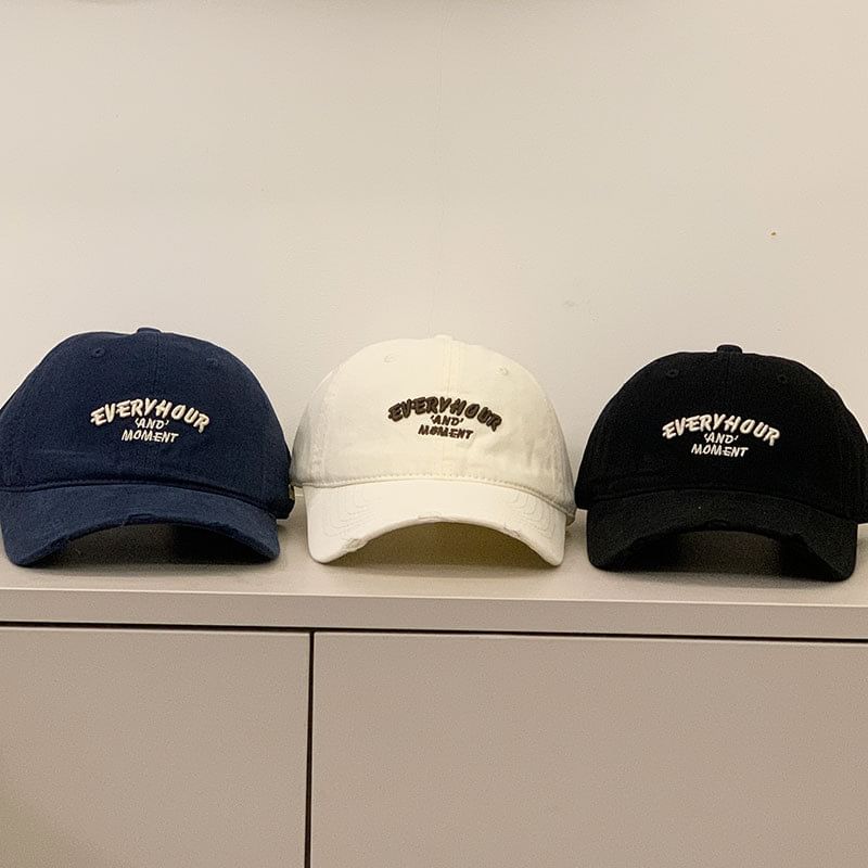 Distressed Embroidered Baseball Cap Lettering