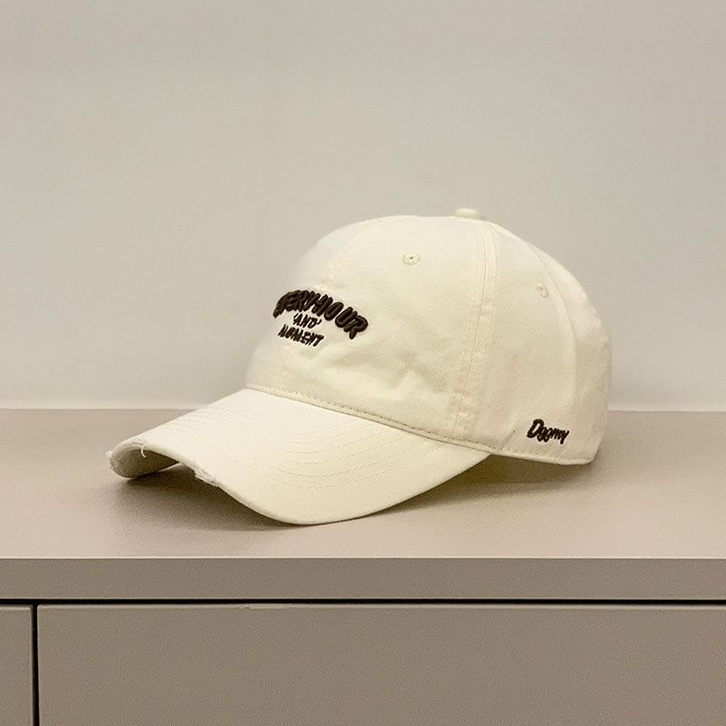 Distressed Embroidered Baseball Cap Lettering