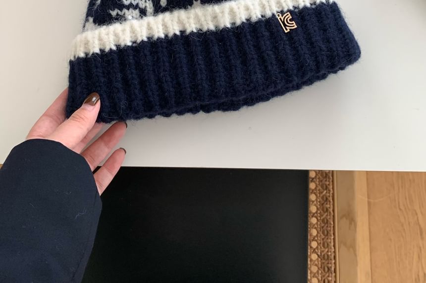 Pom Patterned Beanie