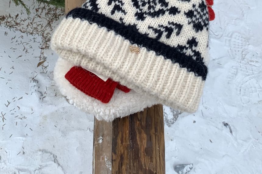 Pom Patterned Beanie