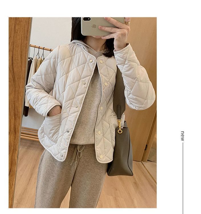 Jacket V-Neck Button-Up Quilted