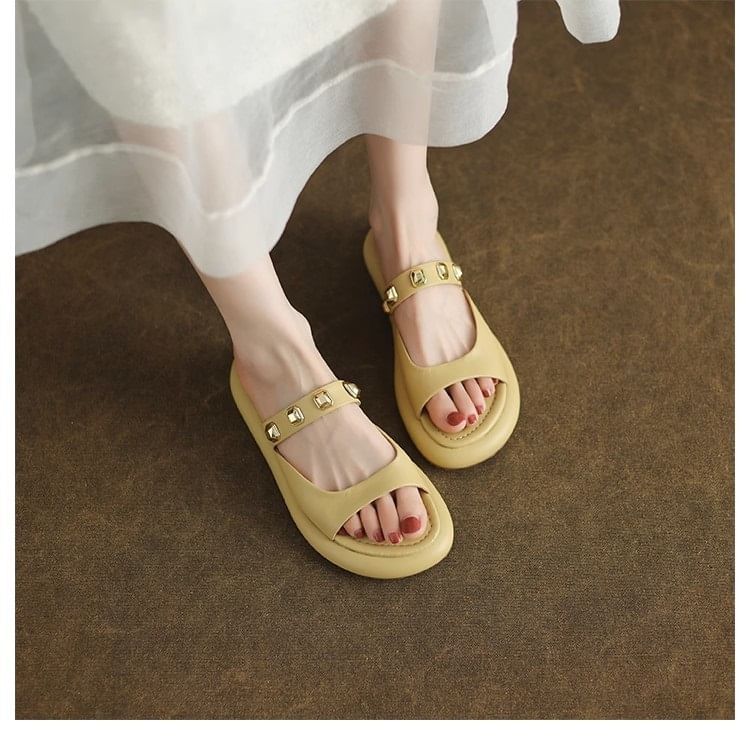 Slide Sandals Studded Platform