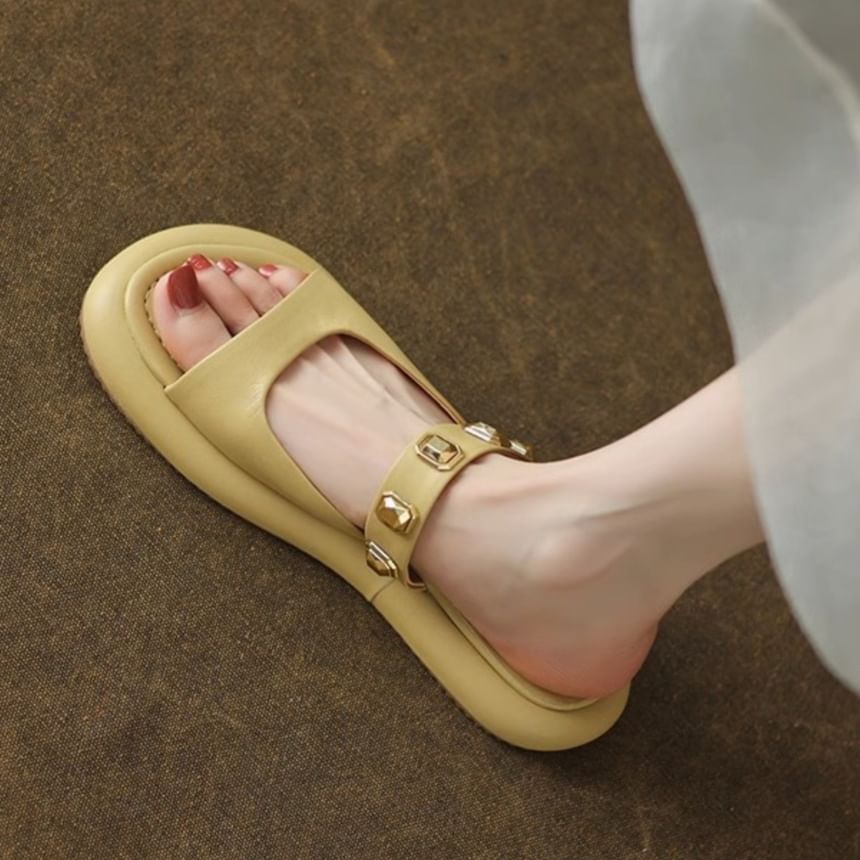 Slide Sandals Studded Platform