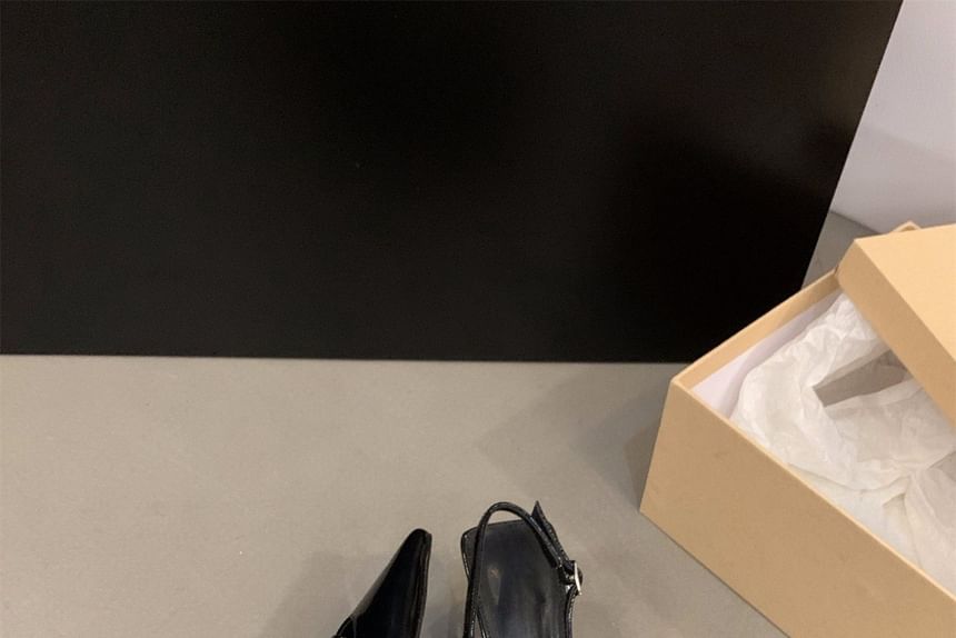 Heel Slingback Bow Sandals Pointy High